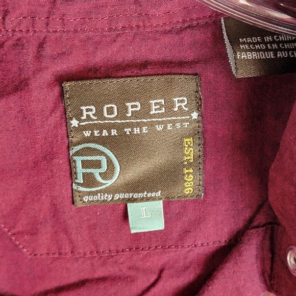 Roper Womens Top Size Large Collared Pearl Snap Up Long Sleeve - Picture 6 of 9